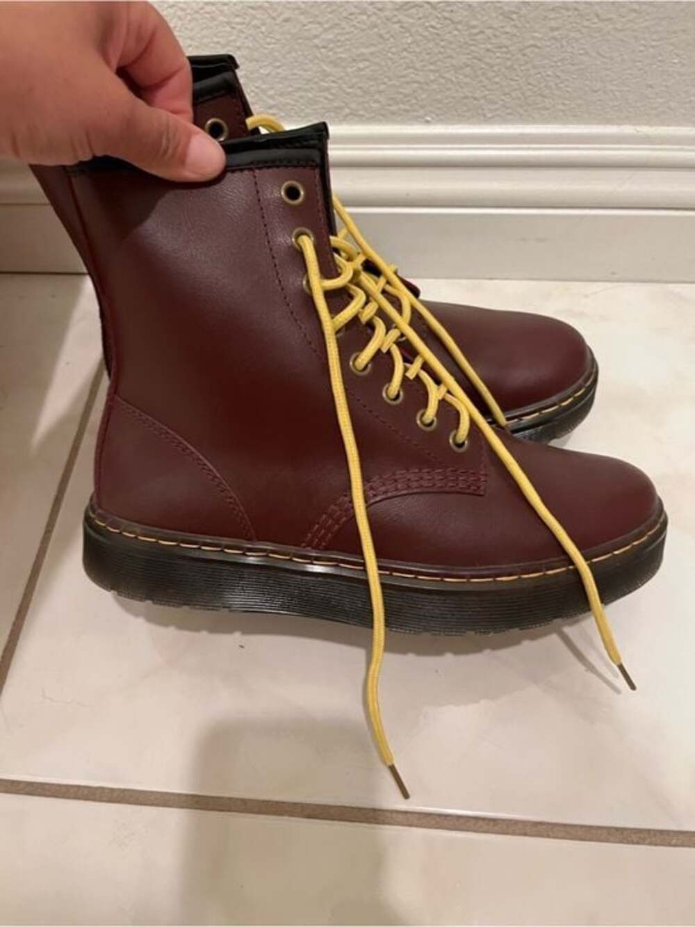 Dr. Martens Zavala Burgundy Leather Boots Women’s US 7 UK 5 EU 38 - Picture 5 of 7